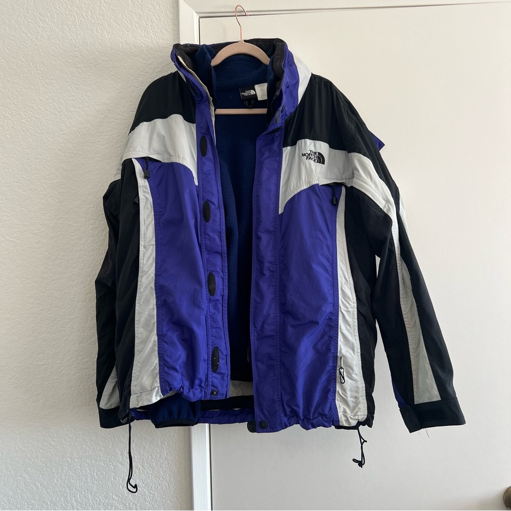 The North Face Purple and Black Snow Jacket Blue fleece